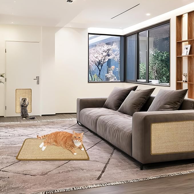 Cat Scratcher Mat, 23.6 X 15.7 Inch, Natural Sisal Cat Scratch Mats, Horizontal - Image 8