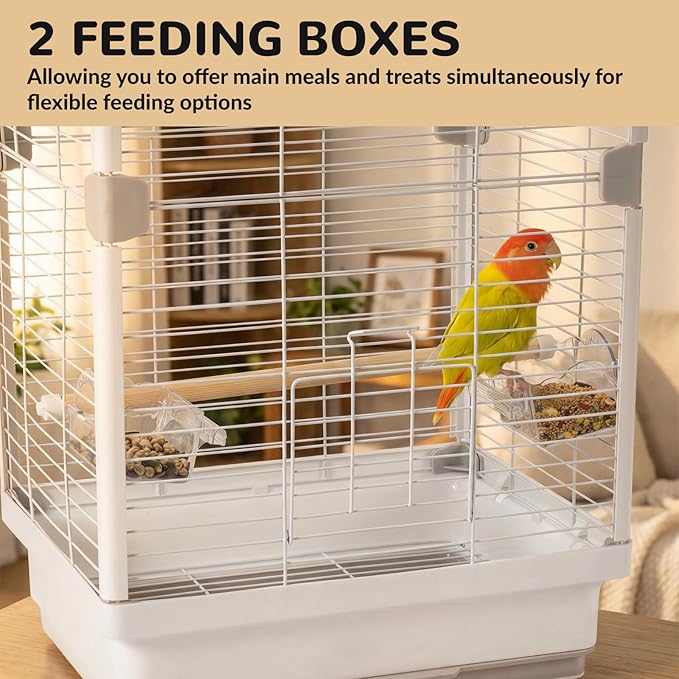 24" Portable Double-Layer Bird Cage, Travel Parrot Carrier - Image 7