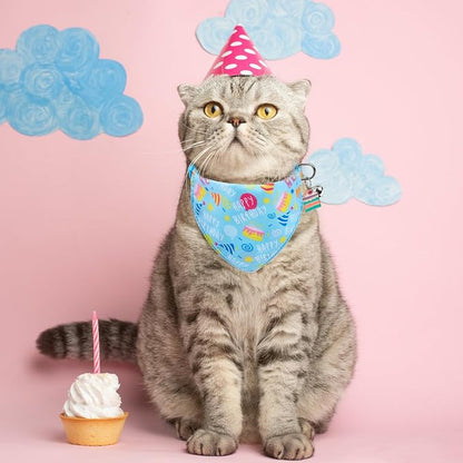 SCENEREAL Cat Bandana Collars for Birthday - Image 8