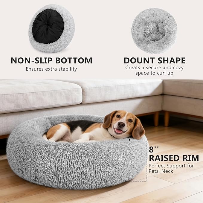 MIXJOY Orthopedic Dog Bed Comfortable Donut Cuddler Round Pet Beds Ultra Soft - Image 2