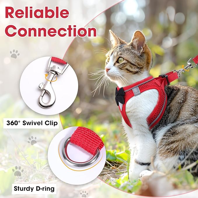 Cat Vest Harness and Leash Set for Walking, Escape Proof, Adjustable Kitten - Image 6