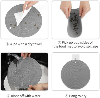 Ptlom 2pcs Pet Placemat for Dogs and Cats, Waterproof Silicone Dog Feeding Bowl - Image 6