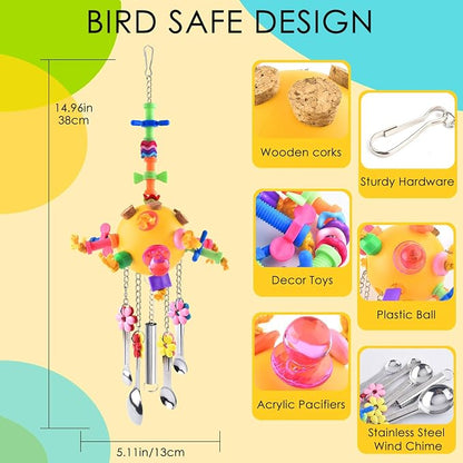 KATUMO Bird Toys Pull Spoons Colorful Acrylic Stick Toys Parrot Chew Toy - Image 2