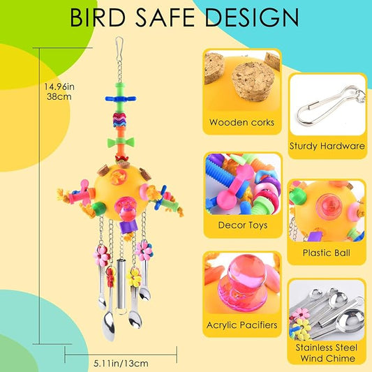 KATUMO Bird Toys Pull Spoons Colorful Acrylic Stick Toys Parrot Chew Toy - Image 2