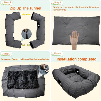 XxingSheep 4 Ways Shuttled XL Cat Tunnel Bed - Image 6