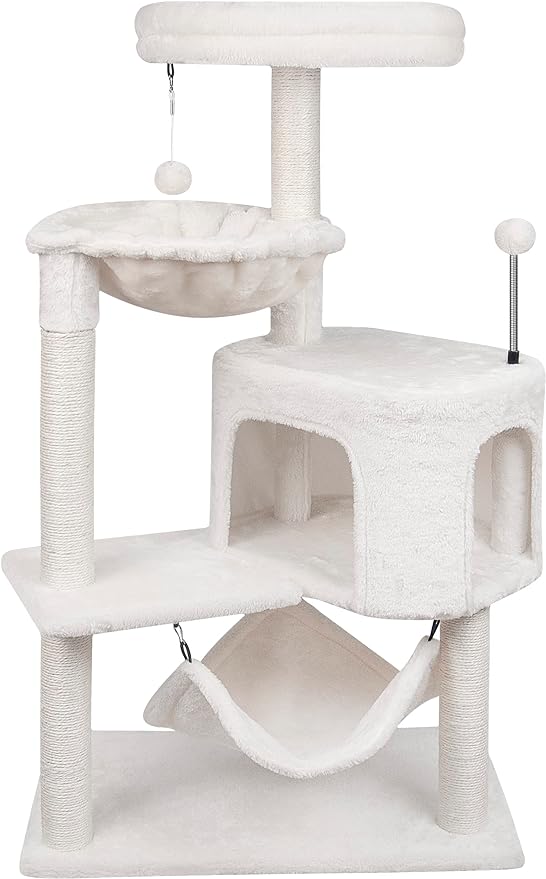 YUNIQUE 39.4'' Cat Tree with Cat Condo and Big Hammock by YUNIQUE