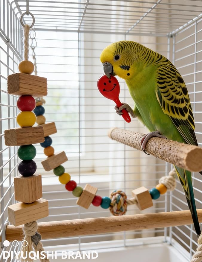 23-Pack Bird Toys for Parrots – Natural Rattan & Plastic Bell Balls – Safe - Image 6