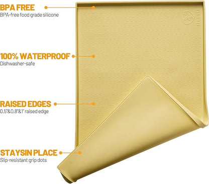 Hubulk Dog Feeding Mat, 100% Waterproof Food Grade Silicone Pet Food and Water - Image 2