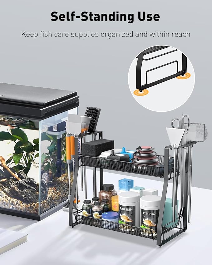 Pawfly Aquarium Tool Organizer, Detachable Metal Fish Tank Accessory Organizer - Image 6
