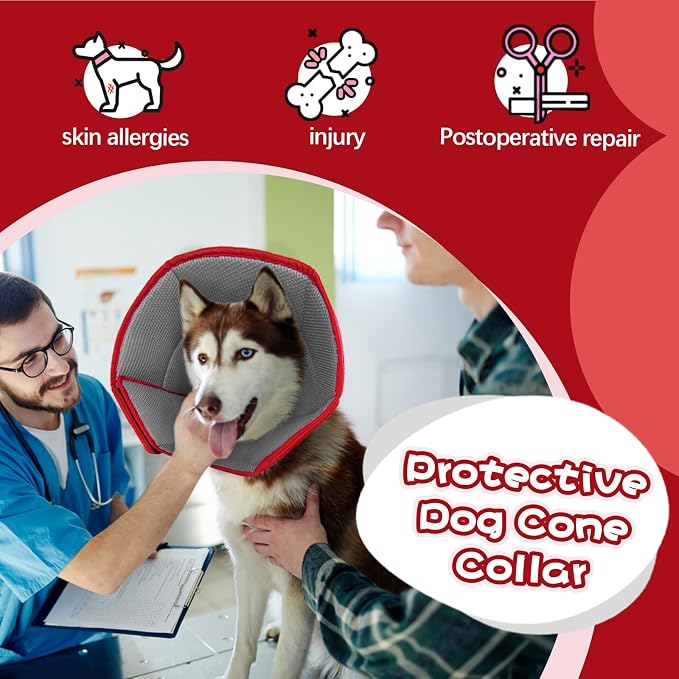 Dog Cone Collar After Surgery, Adjustable Soft Recovery Cone - Image 6