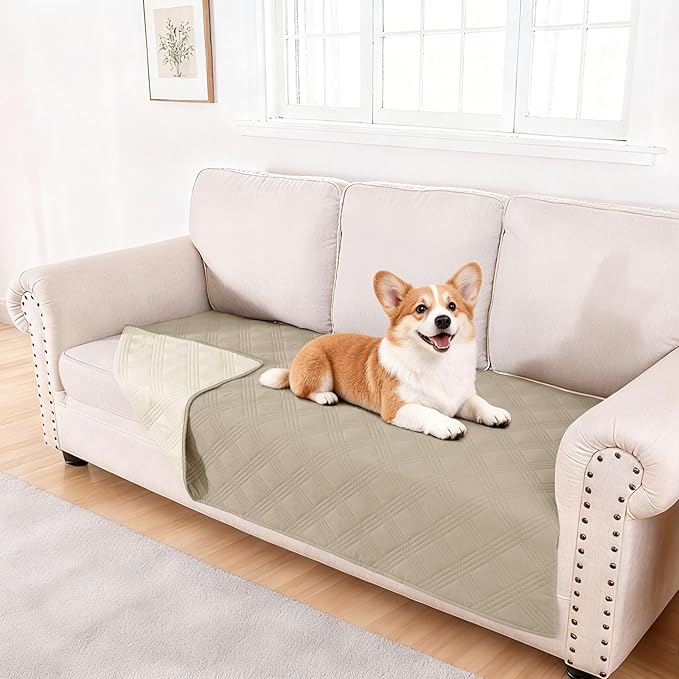 hyha Waterproof Dog Blanket, Reversible Pet Bed Blanket, Soft Sofa Couch Cover by hyha