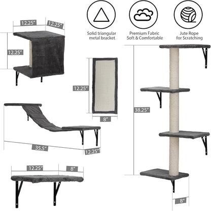 COZIWOW Wall Mounted Cat Furniture, Cat Wall Shelves and Perches, Floating Cat - Image 6