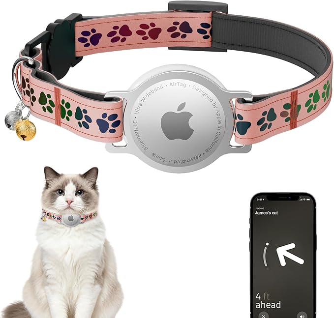 AirTag Cat Collar, Breakaway Cat Tracker Collar, Airtag Holder Compatible by Unknown
