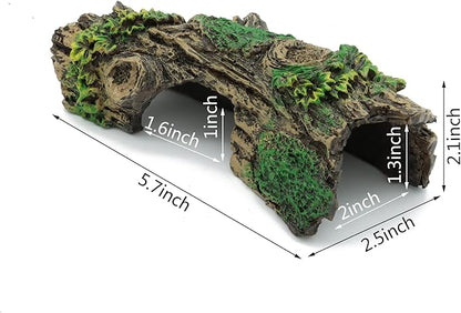 JIH Aquarium Decorations Resin Hollow Tree Trunk Ornament, Bettas House Cave - Image 2