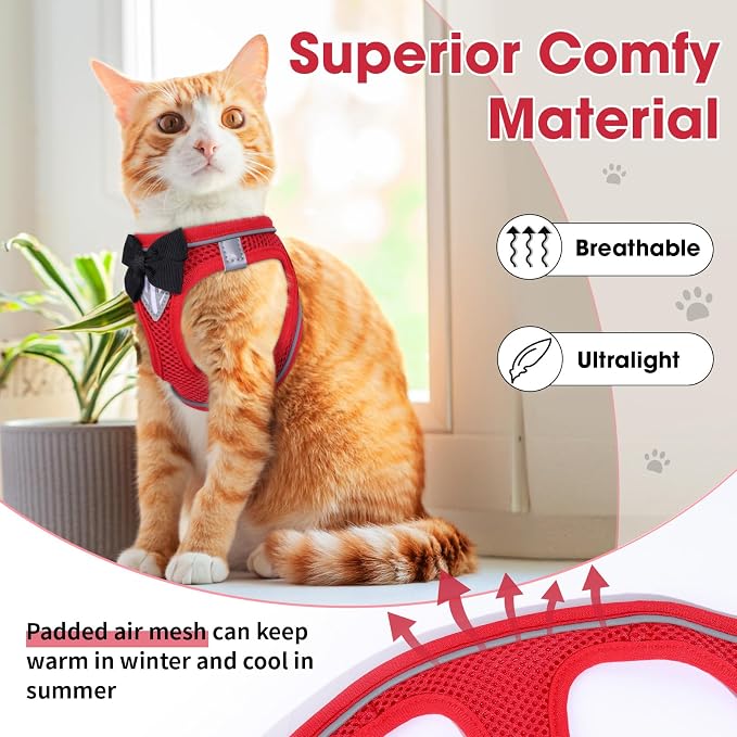 Cat Vest Harness and Leash Set for Walking, Escape Proof, Adjustable Kitten - Image 5