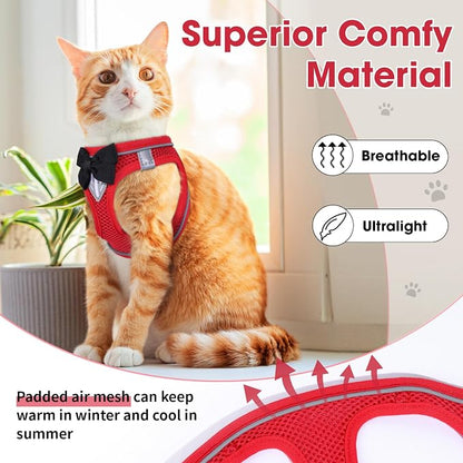 Cat Vest Harness and Leash Set for Walking Escape Proof, Adjustable Kitten - Image 4