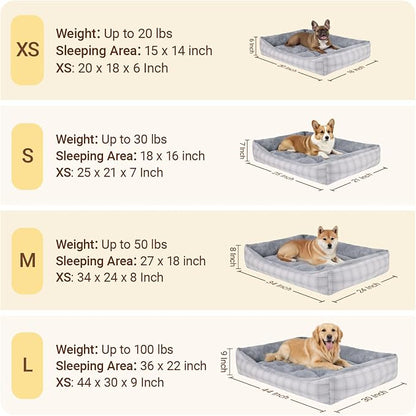 MIHIKK Rectangle Dog Beds for Small Dogs & Cats, Orthopedic Sleeping Pet Bed - Image 4