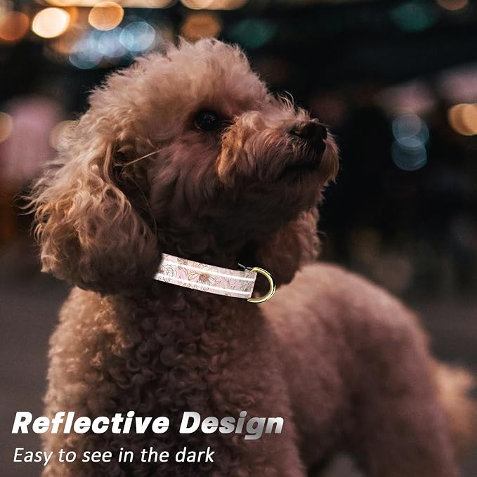 Reflective Dog Collar for Small Dogs, Cute Flower Theme Adjustable Heavy-Duty - Image 3