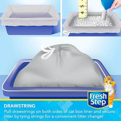 Fresh Step Jumbo Drawstring Cat Litter Box Liners, Unscented Heavy Duty Kitty - Image 3