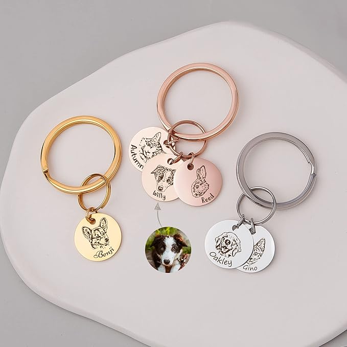 Anavia Personalized Pet Portrait Keychain, Customized Pet Photo Handmade - Image 8