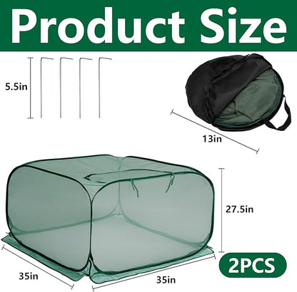 2 Pcs Pop Up Mesh Plant Cover, Garden Net Cage Guard Cover - Image 2