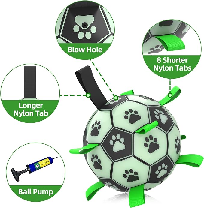 QDAN Glow in The Dark Dog Toys Soccer Ball - Image 8