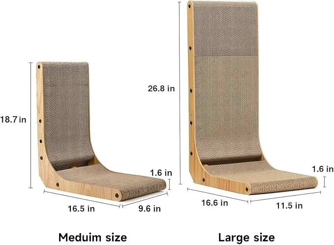 FUKUMARU Cat Scratcher, 18.7 Inch L Shape Cat Scratch Pad Wall Mounted - Image 5