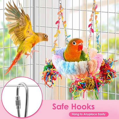 KATUMO Budgies Nest, Conure Snuggle Bed Bird Swing Bed Parrotlet Breeding Nest - Image 3