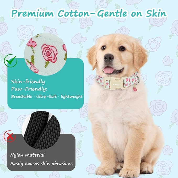 Dog Collar for Small Dogs, Spring &Summer Theme Blue Small Dog Collars - Image 3
