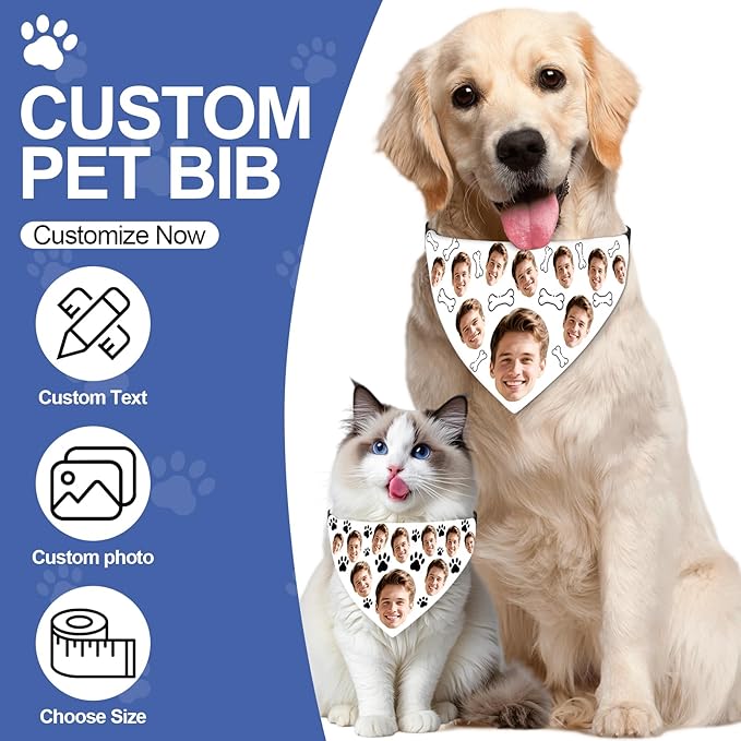 Funny Personalized Dog Bandana Custom Face Design, Custom Dog Bandana - Image 2