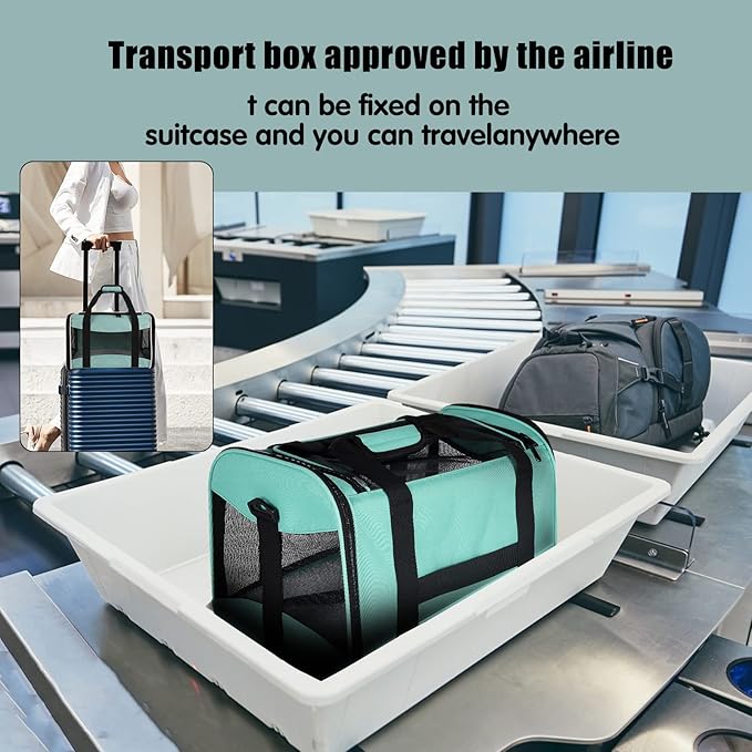 Cat Carrying Case Pet Dog Carrier Soft-Sided Cat Bag Airline Approved, Pet - Image 5
