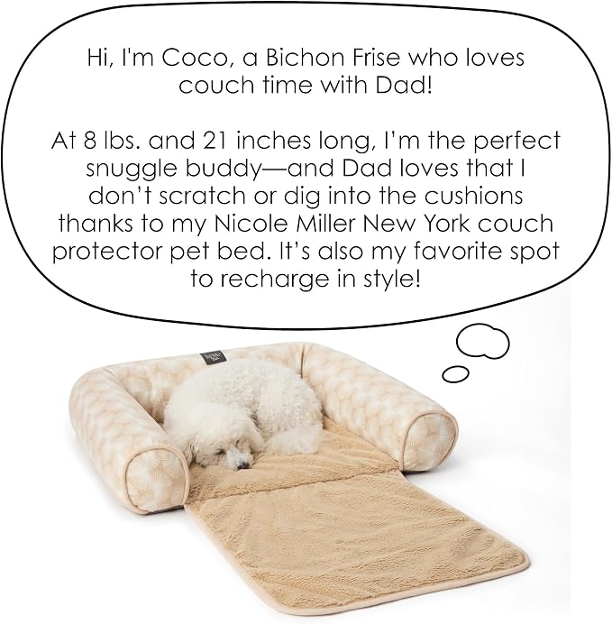 Nicole Miller New York PET Kendall Fluted Geo Cozy Couch Protector Pet Bed - Image 3