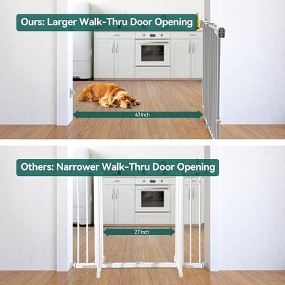 Babelio Baby Gate for Stairs, Kitchen & Doorways, 26-43" W 28" H No Bottom Bar| - Image 3