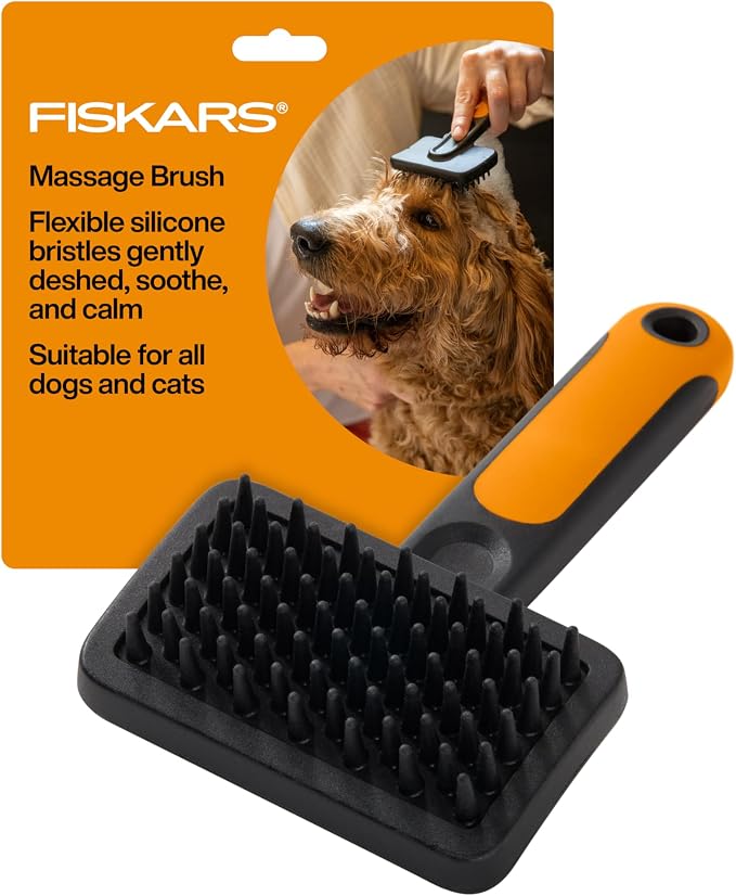 Fiskars Pet, Cat and Dog Brush, Fine Bristles & SoftGrip Handle by Fiskars