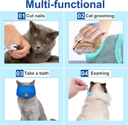 9 Pcs Cat Bathing Bag Set Cat Shower Bag Anti Bite and Scratch - Image 6