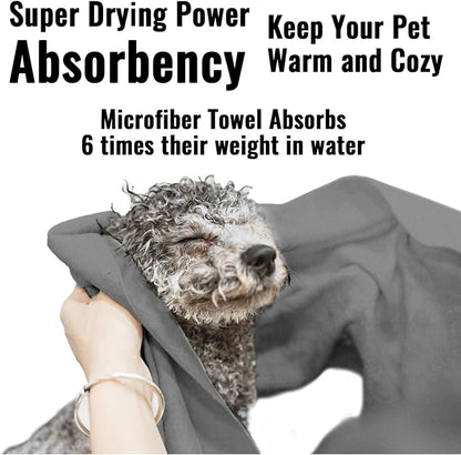 3 Pack Microfiber Dog Towels for Drying Dogs, Super Absorbent and Soft Pet - Image 4