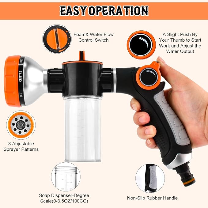 Dog Wash Hose Attachment, Garden Hose Nozzle Sprayer - Image 6