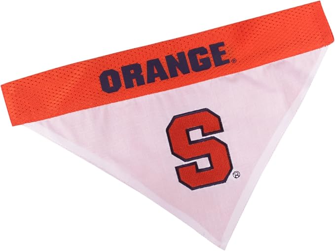 Pets First Collegiate Pet Accessories, Reversible Bandana, Syracuse Orange by PETSFIRST