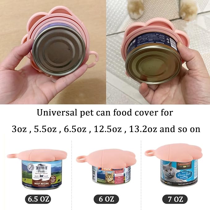 3 Pcs Cat Food Can Lids & One Opener | Cute Paw Shape Can Covers and Opener - Image 2