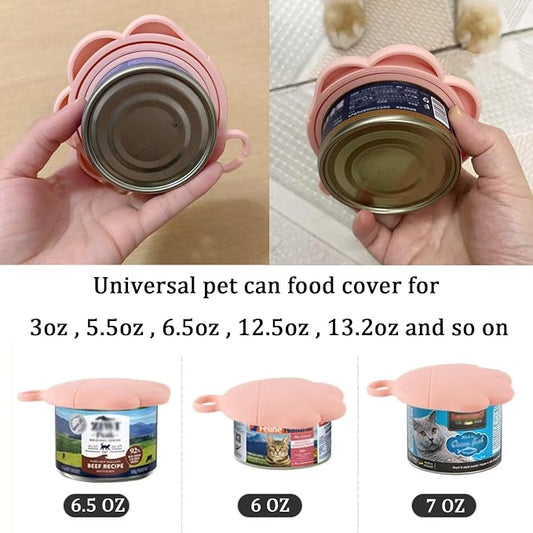 3 Pcs Cat Food Can Lids & One Opener | Cute Paw Shape Can Covers and Opener - Image 2