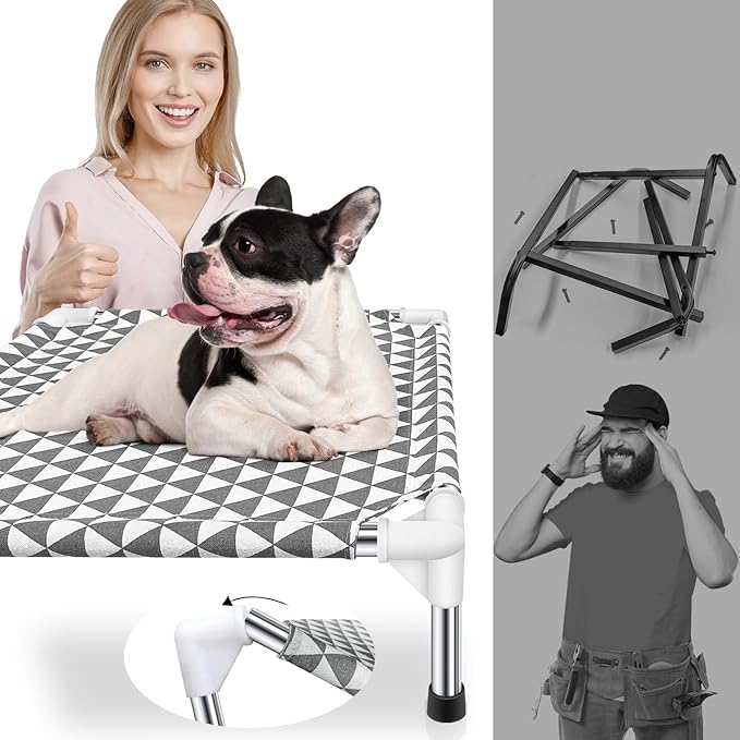 Elevated Outdoor Dog Bed Updated Raised Pet Cot Cooling Puppy Bed Lifted Dog Bed - Image 4