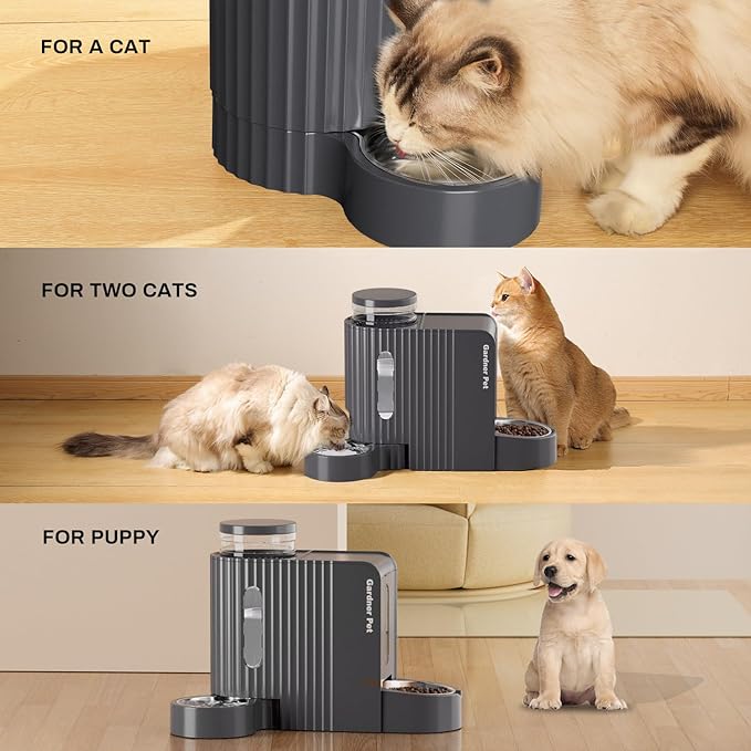 Gardner Pet Automatic Gravity Cat Food Feeder and Water Dispenser Stainless - Image 6