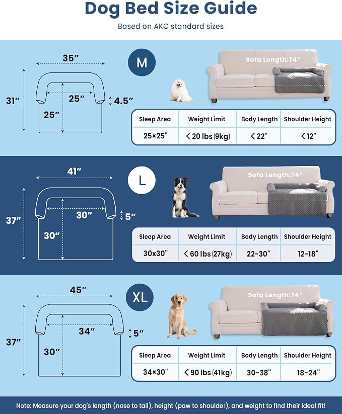 Large Cooling Dog Bed – 41 x 37 inch Waterproof Couch Cover - Image 2