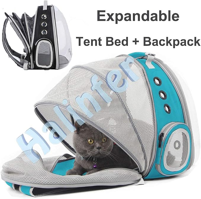 Back Expandable Cat Backpack Carrier, Fit up to 12 lbs, Space Capsule Bubble - Image 4