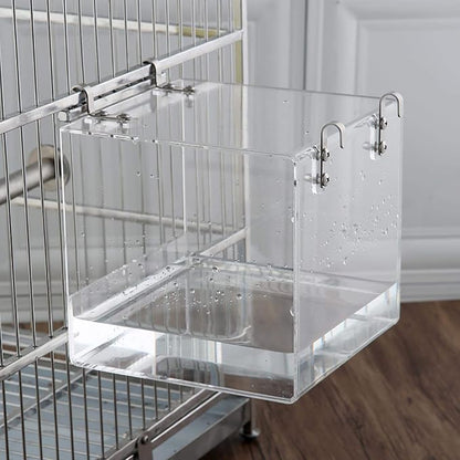 Hanging Bird Bath Cube Bird Bathtub Bath Shower Box Bowl Cage Accessory - Image 7