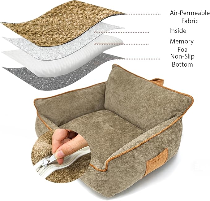 Orthopedic Dog Bed with Memory Foam, Washable Plush Pet Bed - Image 3