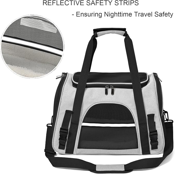Dog Cat Carrier Soft for Small Pet Up to 16 Lbs TSA Airline Approved Travel - Image 5
