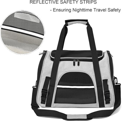 Dog Cat Carrier Soft for Small Pet Up to 16 Lbs TSA Airline Approved Travel - Image 5