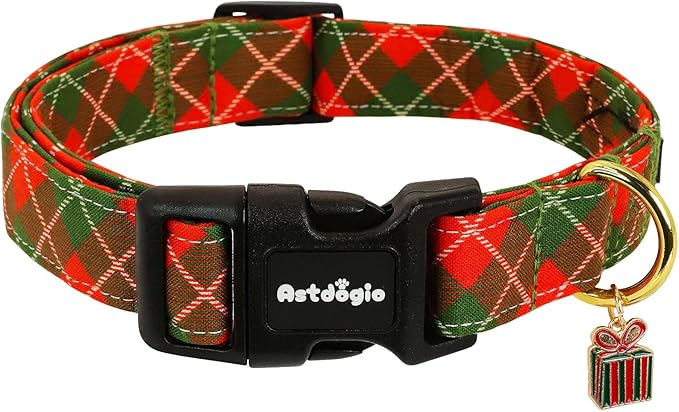 Medium Christmas Dog Collar, Adjustable Dog Christmas Collars, Cute Dog Collars by Unknown