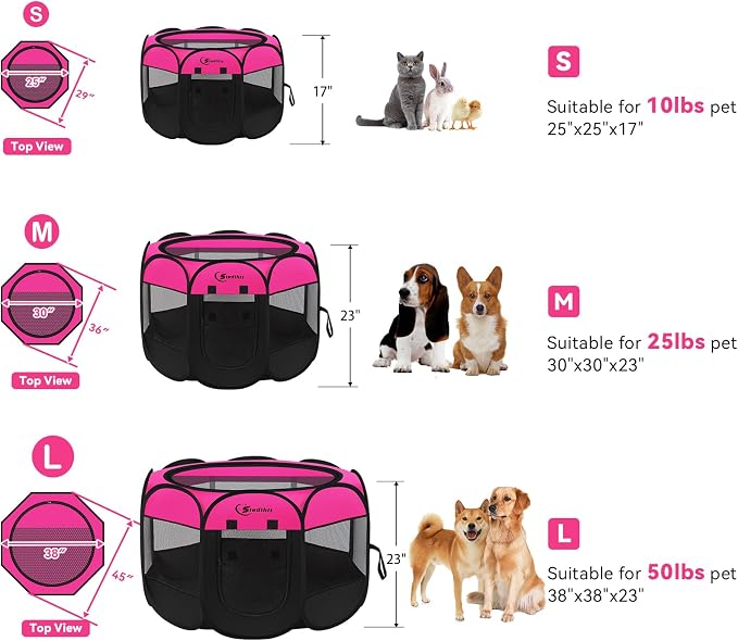 Dog Cat Playpen, Large Puppy Pet Playpen, Dog Crate Tent Cage Indoor/Outdoor - Image 9